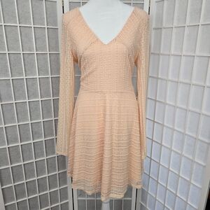 #42.NWOT Peach long sleeve dress